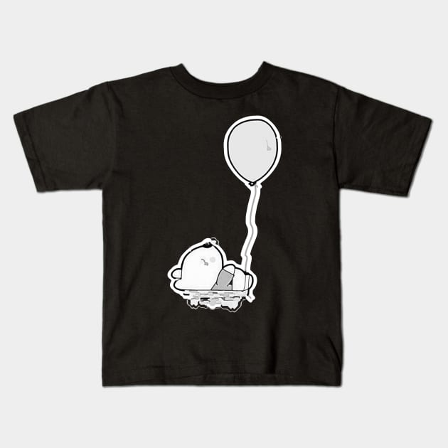 The Balloon and the Teddy Bear - Oil Painting Kids T-Shirt by SPAZE